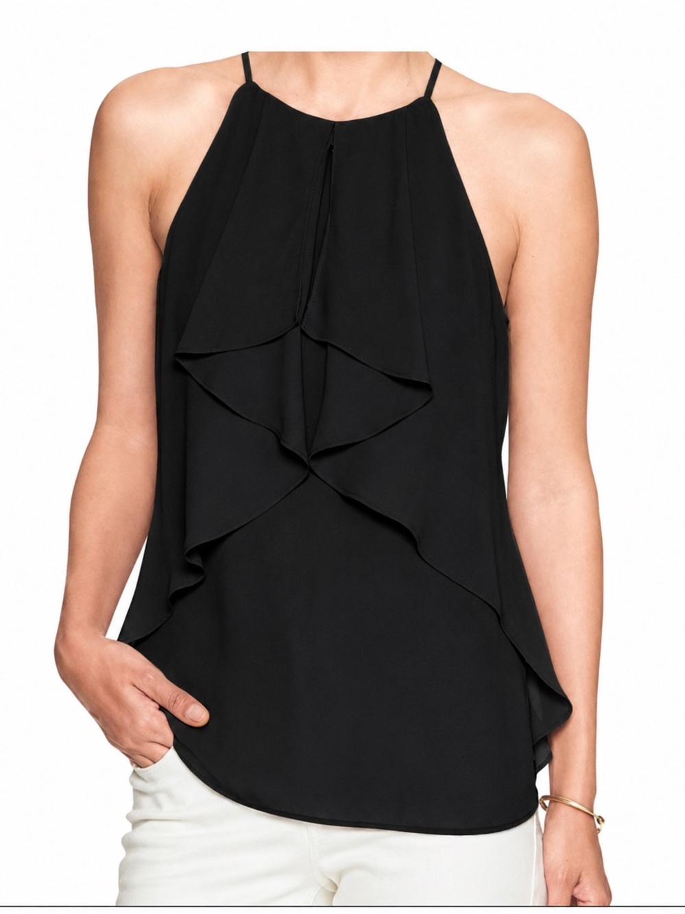 Classy Banana Republic Black Dressy Tank Petite XXS